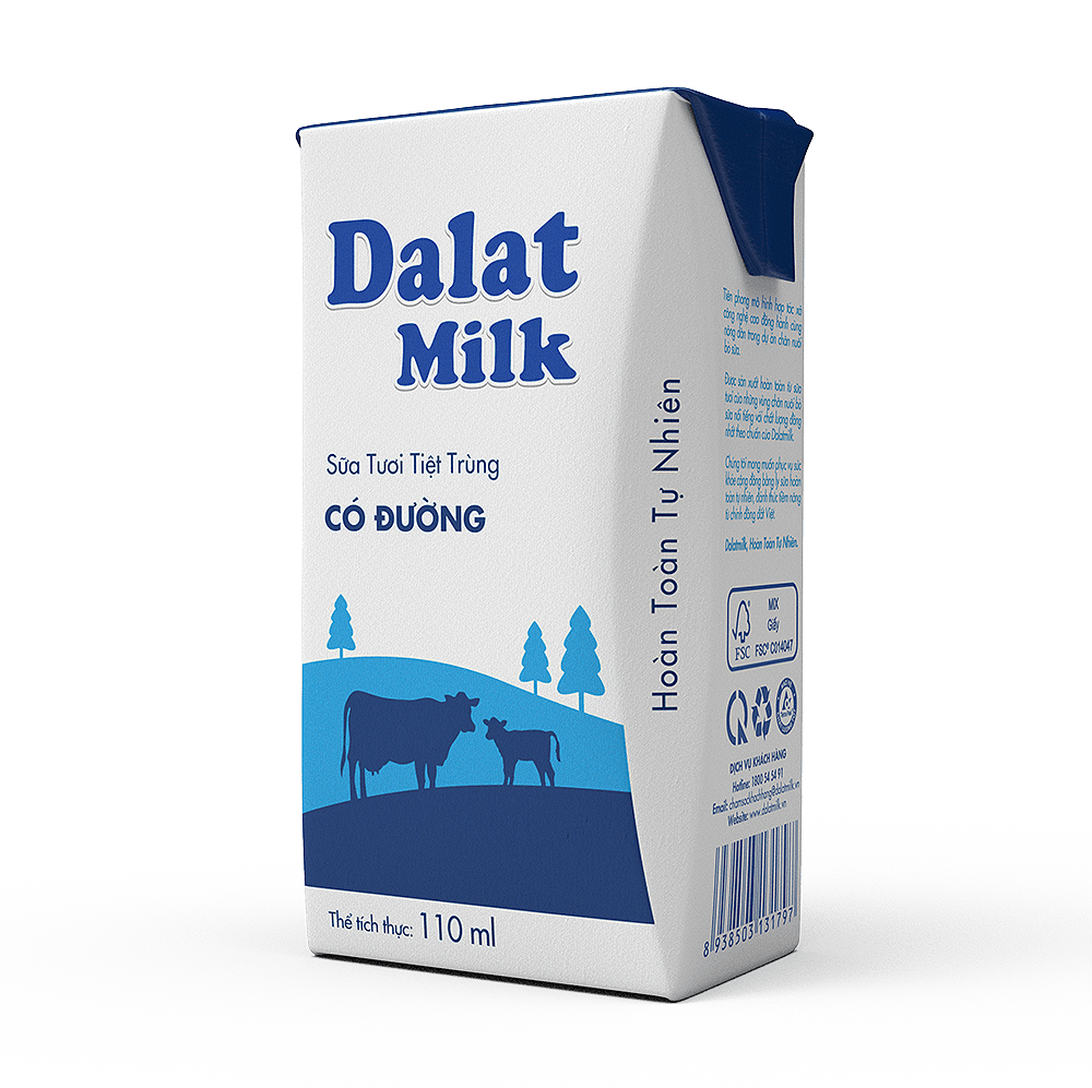 Sữa Tươi Tiệt Trùng Có Đường 110ml