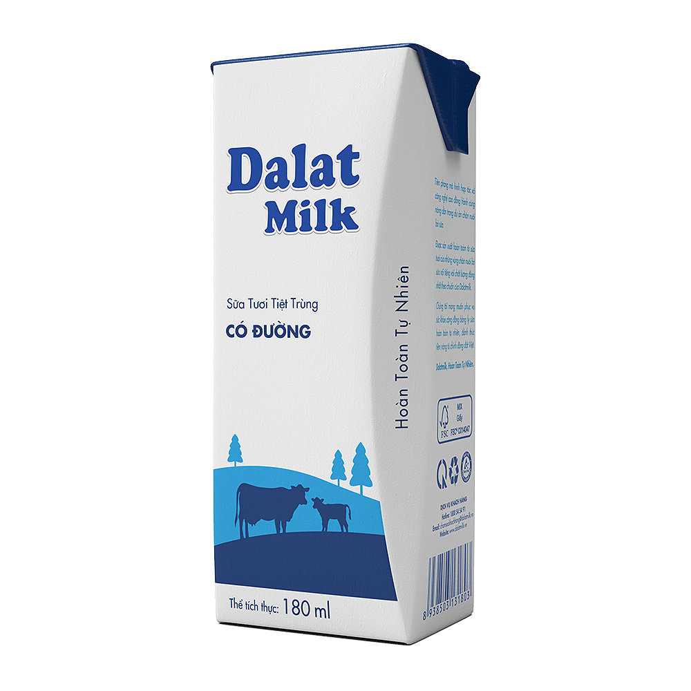 Sữa Tươi Tiệt Trùng Có Đường 180ml