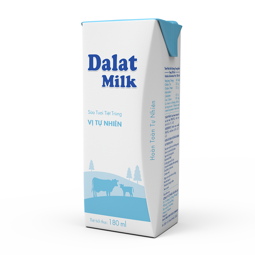Sữa Tươi Tiệt Trùng Vị Tự Nhiên 180ml